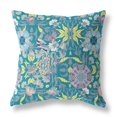 thumbnail image 1 of HomeRoots 411321 18 Pouces Paon Intérieur et Extérieur Zip Jeter Oreiller & 44; Vert & 44; Turquoise & Jaune, 1 of 1