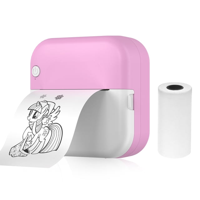 TFixol Pink M3 Mini Pocket Printer, 57mm Thermal Printer for Notes, Images, Web, Text, Memos, Lists, 200dpi, BT/USB, 800mAh Battery, Includes 1 Roll Paper.