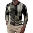 thumbnail image 1 of Innerwin Polo Shirt Lapel Neck Men T Shirts Business Long Sleeve Color Block Tee Style J L, 1 of 2
