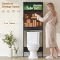 thumbnail image 4 of HOMCOM Armoire de Rangement au-Dessus de la Toilette Autoportante avec Armoire, Noir, 4 of 10