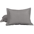 thumbnail image 1 of 2 Pcs Taies d'Oreiller Grises 1800 SERIES Microfibre Queen Oxford, 1 of 2