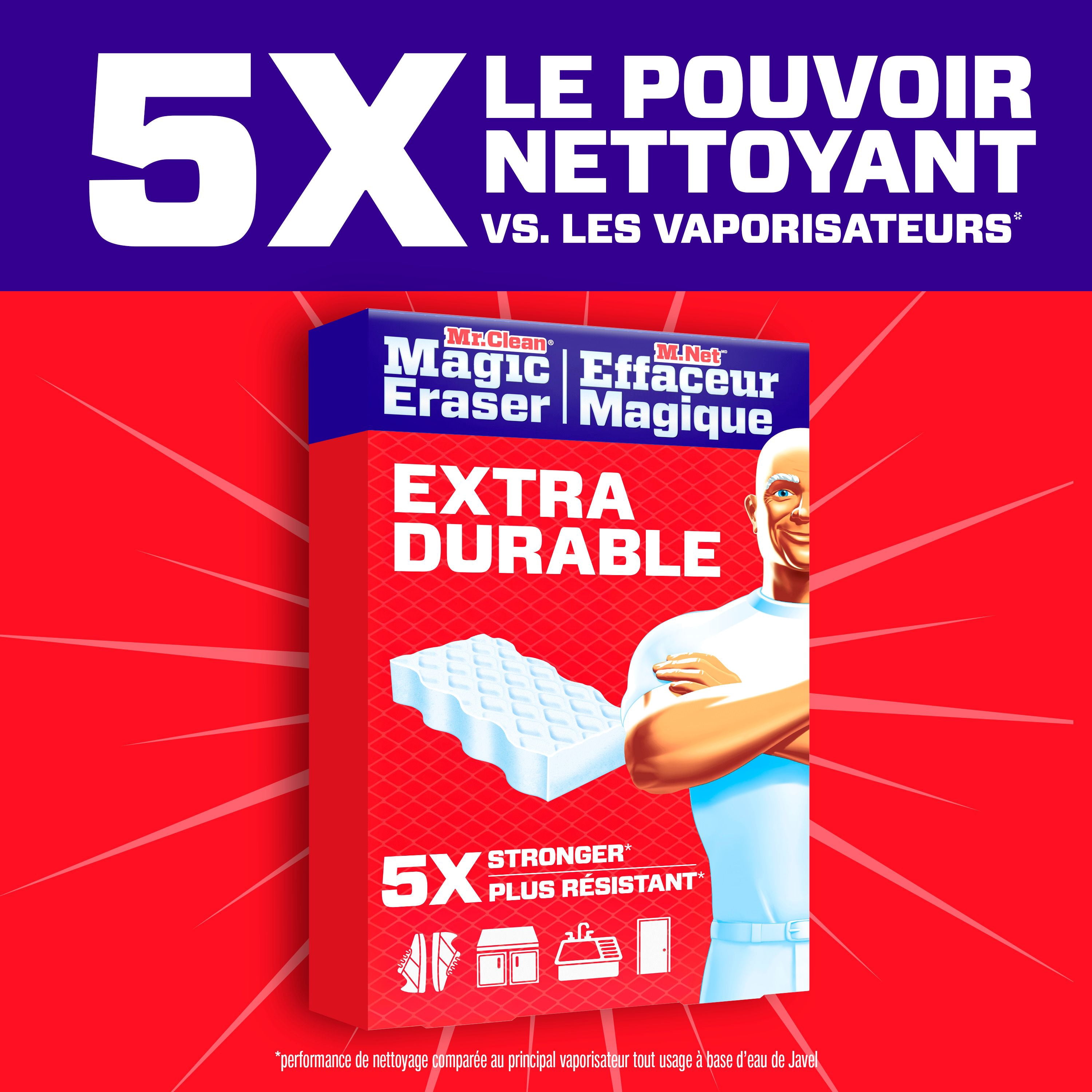 Éponge Effaceur magique M. Net, nettoyant tout usage, récurant nettoyant, Extra résistant, 4 u
