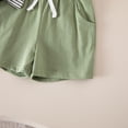 thumbnail image 5 of Qtocio Ensemble Garçon Haut à Manches Courtes Rayé et Short à Poches Col à Revers Décontracté Mode Confortable Tenue Quotidienne Tenue d'Été, 5 of 5