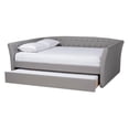 thumbnail image 2 of Baxton Studio Delora Queen Size Light Grey Upholstered Daybed with Trundle, 2 of 11
