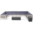thumbnail image 1 of Noble House Malawi Outdoor 12Pc U-Shape Sectional Sofa Set Weathered /Dark Gray, 1 of 5