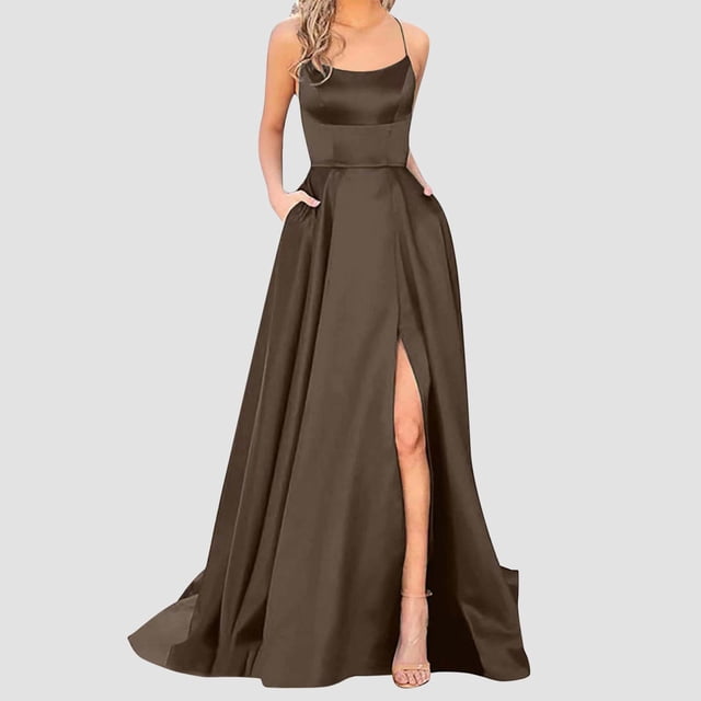 EGNMCR Robes de Soirée pour Femmes, Robes Formelles pour Femmes, Robes de Cocktail pour Femmes Robe Longue Unie à Dos Dégagé avec Bretelles Robe Ajustée à Épaules Dénudées Robe de Soirée pour Femmes Robe pour Femme