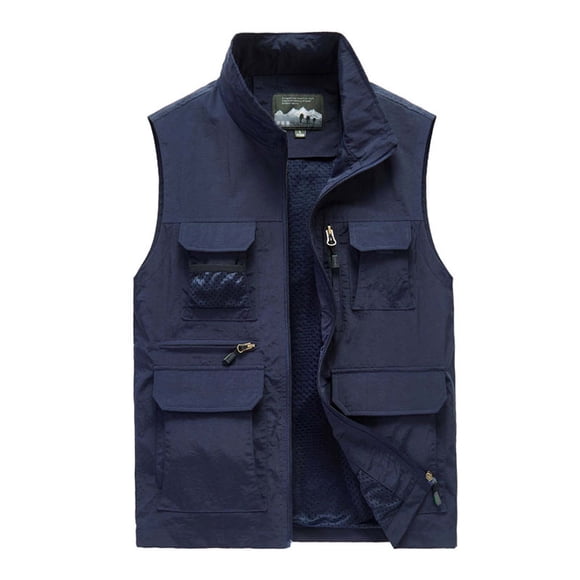 Jackets for Men Mens Work Clothes Jacket Solid Color Stand Collar Multiple Pockets Outdoor Sports Photography Leisure Coat