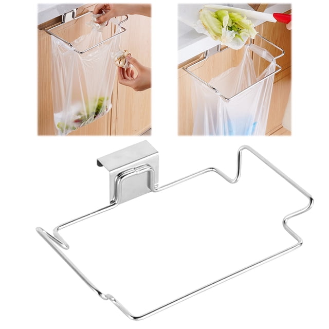 Stainless Garbage Bag Rack Over The Cabinet Trash Bag Holder Hanging Garbage Bags Holder For Kitchen Cabinets Doors And Cupboards(Hanging)