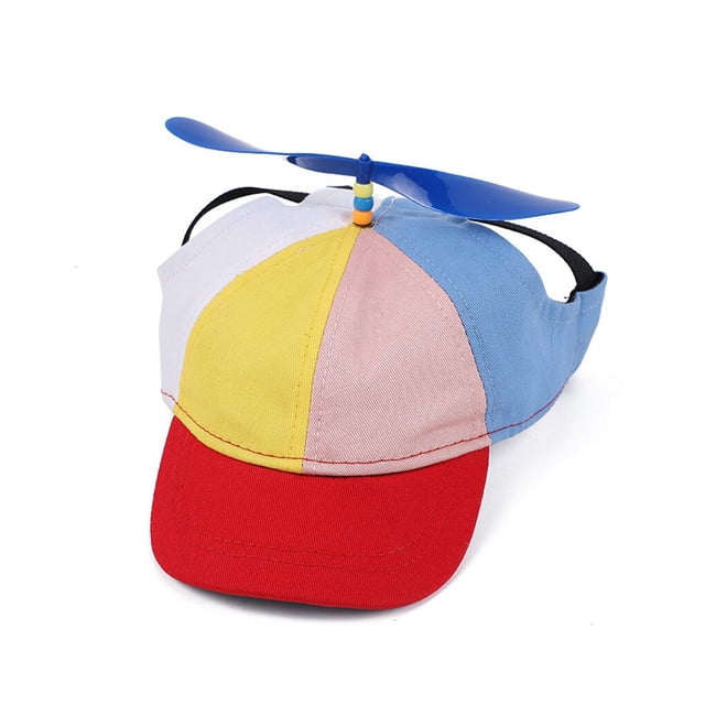 Chapeau d'Hélice pour Animaux de Compagnie Coloré Mignon Résistant au Soleil Respirante Remplacement Réglable Été Réglable Extérieur Décoratif Casquette de Baseball Fournitures Rouge S
