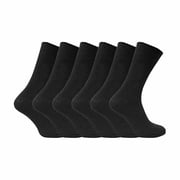 Sock Snob - 6 Pairs Mens Breathable Cotton Non Elastic Loose Wide Top Dress Socks