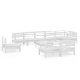 thumbnail image 2 of vidaXL Ensemble de Salon de Jardin 10 Pcs Bois Massif Pin Blanc, 2 of 8