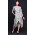 thumbnail image 2 of Bimba Robe Droite Asymétrique pour Femmes en Coton à Pétales Blanches à Imprimé Floral avec Poches, Décontractée, Mi-Longue - Grand, 2 of 4