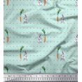 thumbnail image 1 of Soimoi Poly Georgette Fabric Carrot & Rabbit Dots Print Fabric by the Yard 42 Inch Wide, 1 of 5
