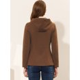 thumbnail image 4 of INSPIRE CHIC Anorak Court à Capuchon et Fermeture Éclair pour Femme, Brun Foncé, Taille TG, 4 of 5