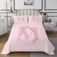 thumbnail image 1 of Erosebridal Bowknot Coverlet Set King for Teens, Initial M Letter Bedding Set, Monogrammed Decor, 1 of 5