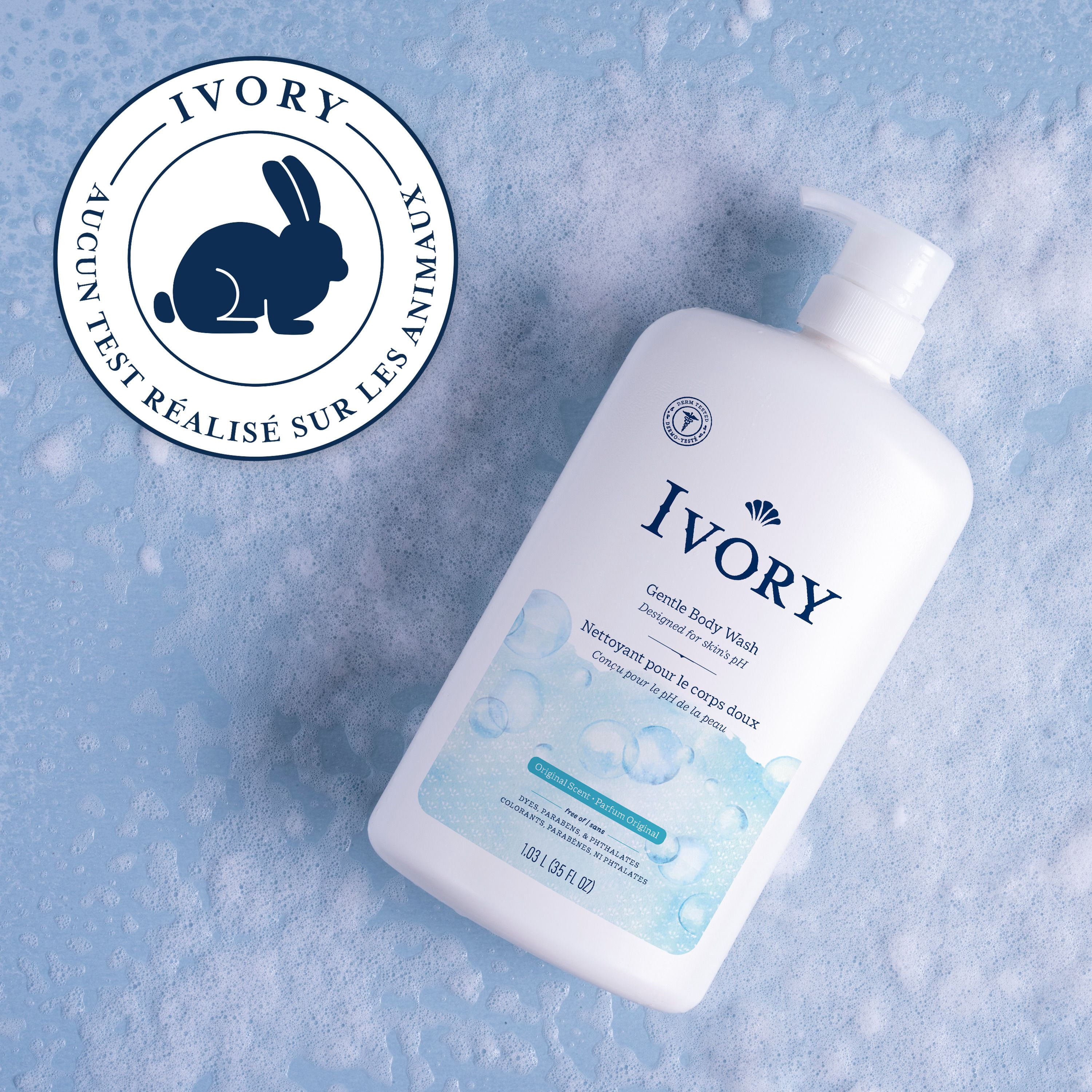 Ivory Nettoyant pour le Corps Doux & Délicat, Parfum Original