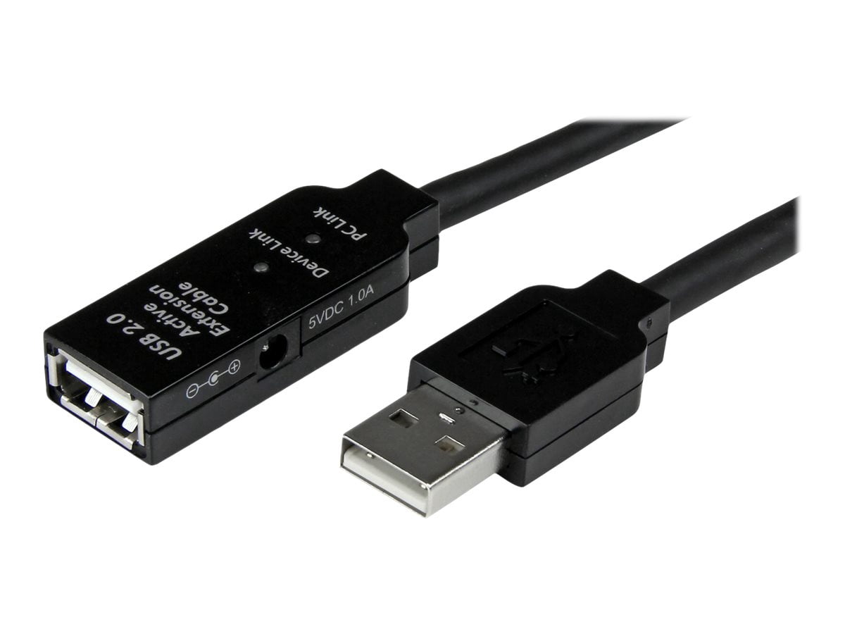 StarTech.com 25m USB 2.0 Active Extension Cable M/F - 25 meter USB A Male to USB A Female USB 2.0 Repeater / Extender Cable - Black - 80ft (USB2AAEXT25M) - USB extension cable - USB (F) to USB (M) - USB 2.0 - 82 ft - active - black - for P/N: SVA5H2NEUA, UUSBOTG