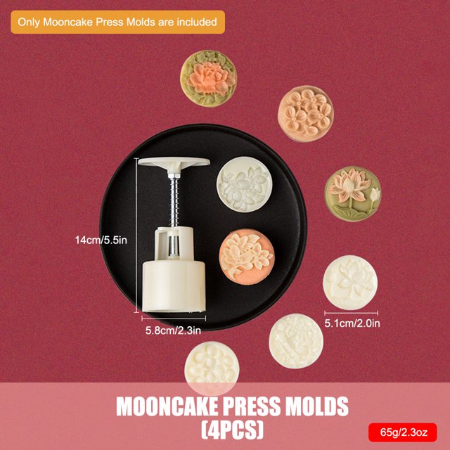 Yeacher Mooncake Press Molds Mid-Autumn Festival Pastry Tool Fodant Gift Decor DIY Flower Patterns Mooncake
