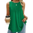 thumbnail image 2 of Mrat Débardeurs en Coton pour Femmes Débardeur pour Femmes Été Sans Manches à Col Rond Blouse Tunique Décontractée Débardeurs pour Femmes P-315 Vert P, 2 of 6
