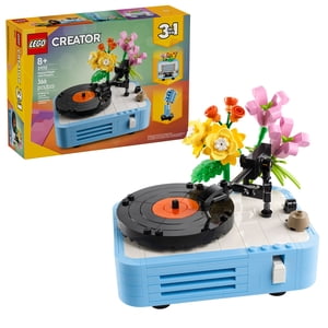 LEGO Creator 3 en 1 Lecteur d'enregistrement avec des fleurs - Bâtir un jouet avec 3 Options, lecteur d'enregistrement, radio ou microphone - Kit de construction pour enfants, garçons et filles, âge 8+ - Idée cadeau pour les anniversaires - 31172