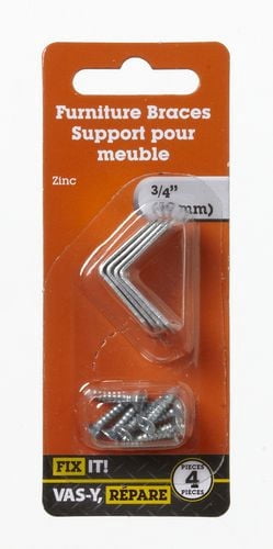 Cornières 3/4 po zinc 4 pièces