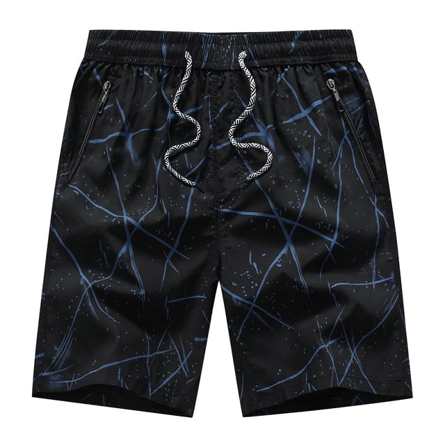 Pisexur Half Shorts Pants Fashion Men's Pocket Zipper Buttons Print Leisure Time Tooling Short Pants