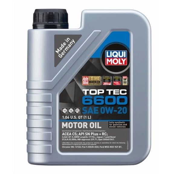 Liqui Moly Oil 22044 Top Tec 6600; SAE 0W-20; Synthetic; 1 Liter Bottle; Single