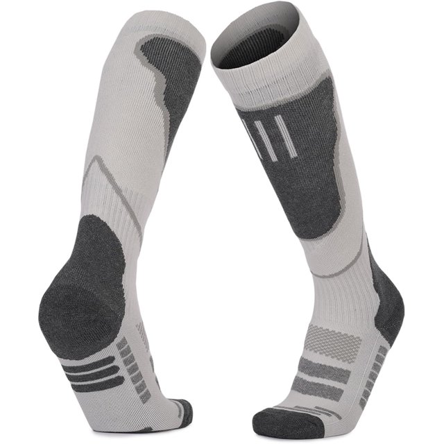 Graflsoa Unisex High-Performance Ski Socks with Geometric Design, Quick-Dry Cotton Blend for Men & Women, One Size Fits All (39-44), Various Colors Available