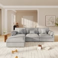 thumbnail image 2 of bokifol Cloud Sectional Couches for Living Room,Convertible L-Shape Couch with Ottoman,3 Seater Modular Sectional Sofa(Grey), 2 of 14