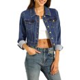 thumbnail image 4 of INSPIRE CHIC Veste en Jean Denim Classique pour Femmes à Manches Longues Boutonnée, 4 of 6