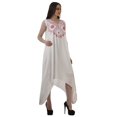 thumbnail image 3 of Moomaya Robe de Plage pour Femmes Sans Manches en Rayonne Unie à Ourlet Asymétrique pour Fête, 3 of 5