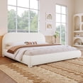 thumbnail image 2 of MODERNLUXE Queen Size Boucle Upholstered Platform Bed Frame with Wood Slat Support for Teens Adults,Easy Assembly,Cream White, 2 of 8