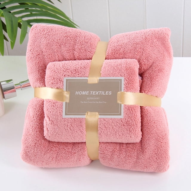 TopLLC Cotton 2 In 1 Bath Towel And Face Towel Soft-Bath Towels Set OF 2pc