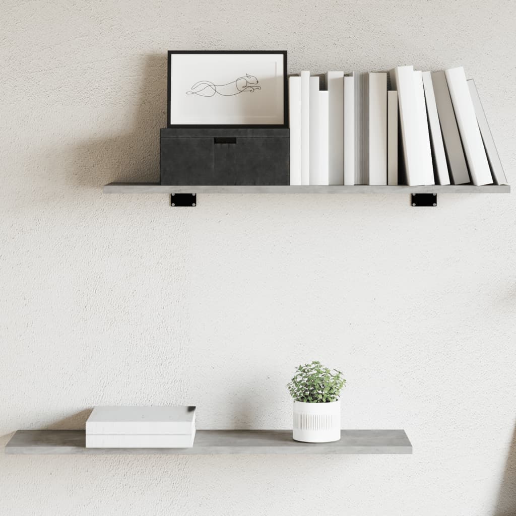 vidaXL Bookshelf Boards 4 pcs Concrete Grey 80x20x1.5 cm Engineered Wood