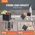 thumbnail image 2 of VEVOR Chariot Utilitaire Pliable, Capacité de Charge de 80 Lb, Caisse à Roulettes Portative Pliable avec Poignée Télescopique Durable et Robuste et 2 Roues pour Voyage Magasinage Déménagement Bagages Usage au Bureau, Noir, 2 of 9