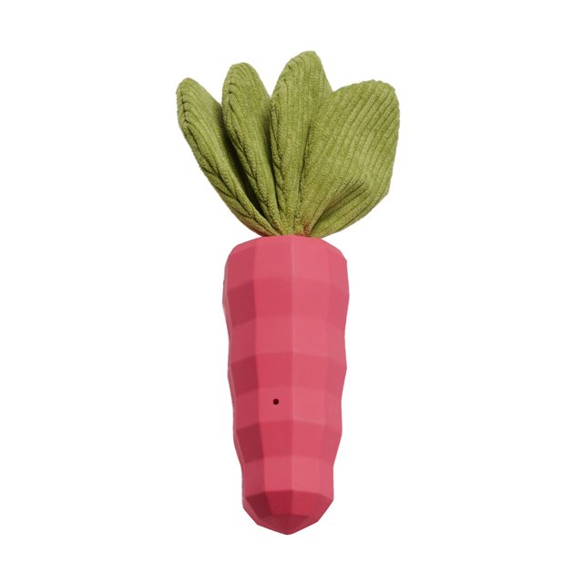 Bite Resistant Sound Producing Rubber Toys Eething Stick Carrots 2 Colors Pink/Orange