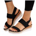 thumbnail image 1 of Women's Espadrilles Wedge Slingback Sandals Comfortable Stretchy Platform Walking Summer Shoes for Work, 1 of 6