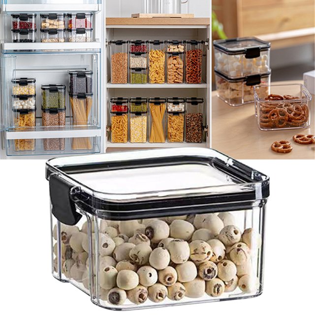 Airtight Food Storage Containers With Lids Kitchen Pantry Organization And Storage Plastic Scale Food Canisters For Cereal Flour Sugar Dry Food