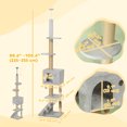thumbnail image 3 of PawHut Floor to Ceiling Cat Tree 89"-104" Adjustable Height, Light Grey, 3 of 10