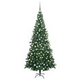thumbnail image 1 of vidaXL Artificial Pre-lit Christmas Tree with Ball Set L 240 cm Green, 1 of 5