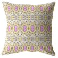 thumbnail image 1 of HomeRoots 413208 18 in. Yellow & Lavender Geofloral Suede Throw Pillow, 1 of 1