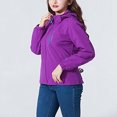 thumbnail image 4 of Pisexur Manteau d'Hiver pour Femme Imperméable, Veste de Pluie Légère, Coupe-Vent d'Extérieur, Manteau de Pluie pour la Randonnée, le Voyage, la Course, 4 of 4