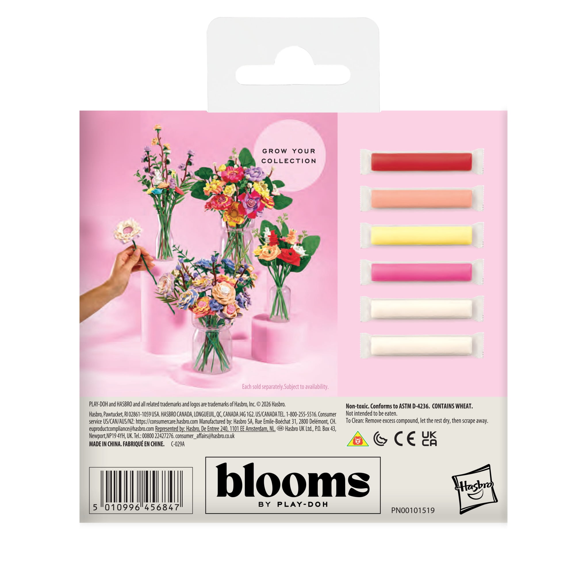 Blooms de Play-Doh, 6 bâtons de pâte à modeler Orchidées, création de fleurs pour adultes, recharge pour coffrets, vendus séparément