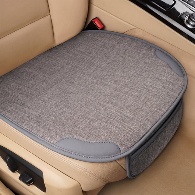 Four Season Linen Butt Pad For Car Seat Cushions in gray, tailored for enhancing comfort during driving. Made of breathable and durable linen material, suitable for all-season use. Easy to clean and maintain, measuring 50x50x1cm, ideal for car seats to improve the driving experience.