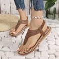 thumbnail image 5 of Hyknon Sandals for Women Large Size New Toe Clip Rhinestone Sandals Elastic Flat Shoes Arch Support Comfortable Sandals, 5 of 5