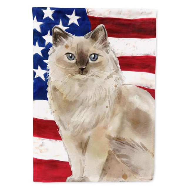 Carolines Treasures CK3037CHF Ragdoll Drapeau Américain Toile Taille Maison