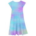 thumbnail image 4 of LUOGENLI Dress Girls Summer Dresses Double Layer Flutter Sleeve Flowy A Line Dress Casual Gradient Midi Dresses Dress for Girls Work Trendy Blue 12-13 Years, 4 of 5