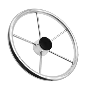fastboy Volant de Bateau Facile à Installer en Acier Inoxydable de Qualité Marine Argent Yacht Argent 11 Pouces Sans Bouton