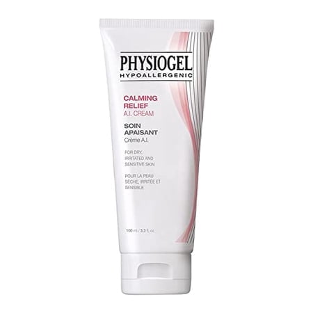 Physiogel Calming Relief A.I. Face Cream | Anti-dryness & Itchiness Ceramide Face Moisturizer for Sensitive, Itchy, Red & Dry Skin | Soothing, Low Irritant Formula, Hypoallergenic | 3.3 fl.