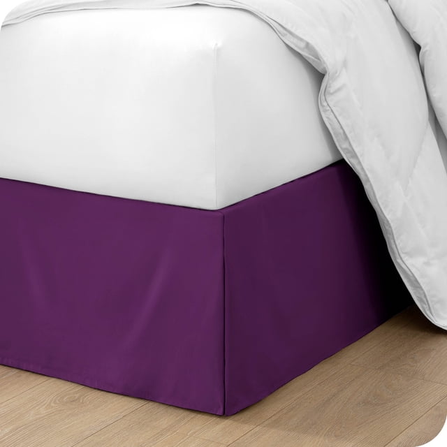 Bare Home Jupe de Lit Double Brossage - Premium 1800 Collection - Retombée de 15 Pouces - Très Grand Simple, Prune